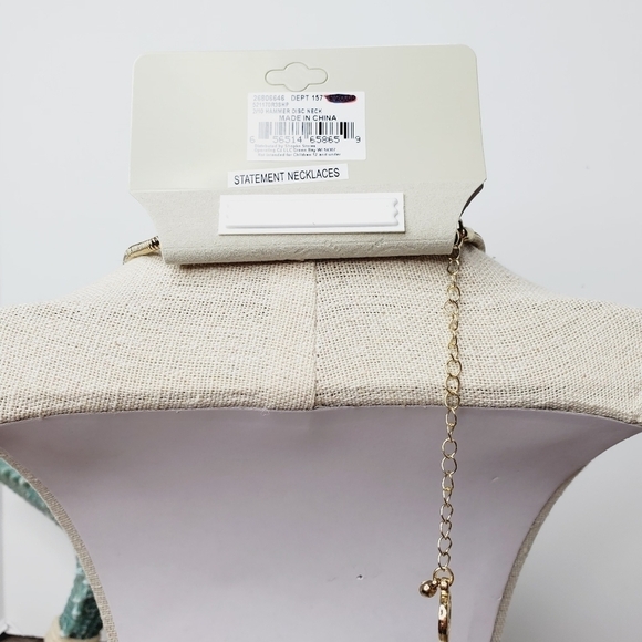 New gold black statement‎ necklace metal summer - Picture 11 of 11